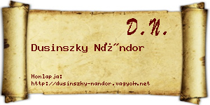 Dusinszky Nándor névjegykártya