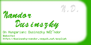 nandor dusinszky business card